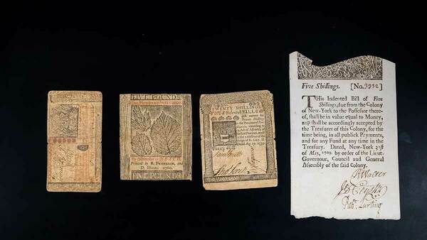 벤저민 프랭클린이 제작한 지폐와 인쇄물들은 복제하기 까다로웠다. [사진=University of Notre Dame]