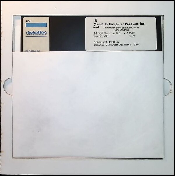 86-DOS 0.1-C 프로그램이 담긴 플로피디스크. [사진=인터넷 아카이브 캡처]